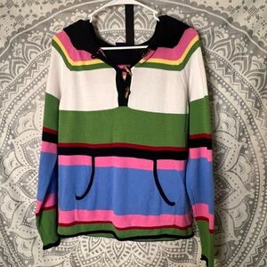 Liz Claiborne/Crazy Horse Multicolor Striped Hoodie